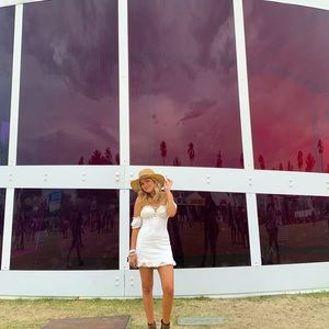 Off the shoulder white dress